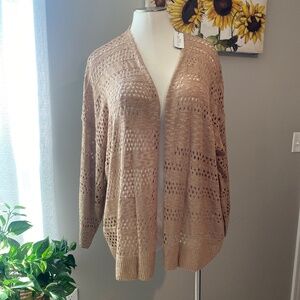 IN VOLAND KHAKI CARDIGAN SWEATER SIZE 22